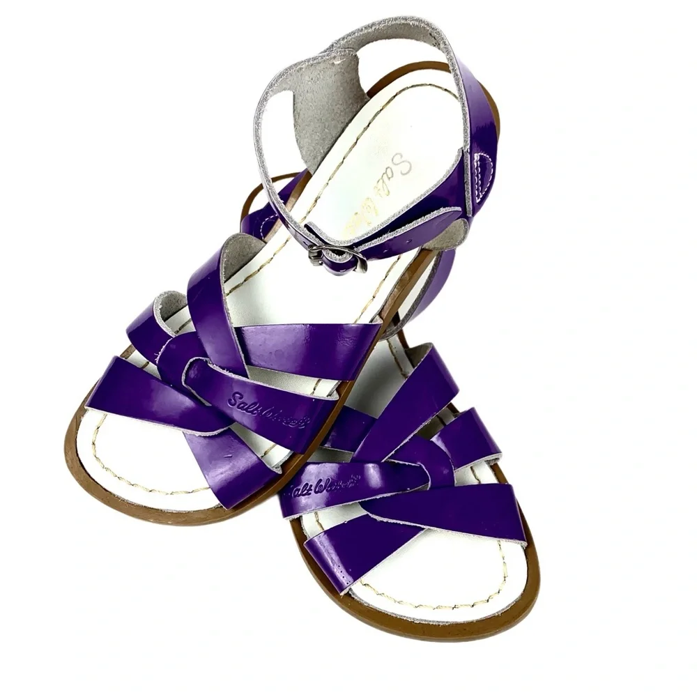 Salt Water Girls Purple Patent Leather Ankle Strap Sandals Size 2